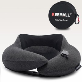 Keemall Inflatable Travel Pillow - Airplane Pillow for Neck and Head Support - Soft, Lightweight, Machine-Washable Travel Neck Pillows for Airplanes