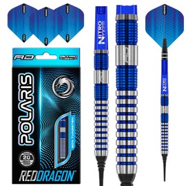RED DRAGON Polaris Softip: 20 gram tungsten professional darts set with flights and nitrotech shafts (stems)