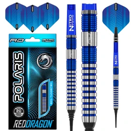 RED DRAGON Polaris Softip: 20 gram tungsten professional darts set with flights and nitrotech shafts (stems)