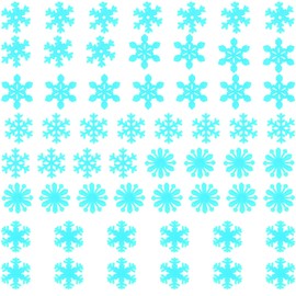 Glow in the Dark Snowflakes Wall Sticker Fluorescence 3D Snowflake (Blue)