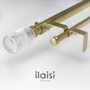 ILAISIHOME 1-1/8 Inch Diameter Gold Curtain Rods with Ribbed Glass