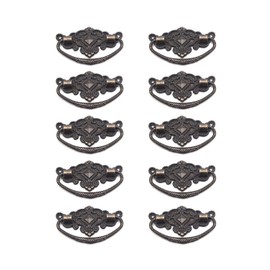 FarBoat 10pcs Vintage Bail Pulls Drop Ring Handle 2.9in Length for Dresser Drawer Closet Cupboard Box Case (Holes Centres 2.5in Bronze)