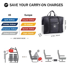 Cabin Bag 45x36x20 for Easyjet Airlines Underseat Luggage Bag Travel Duffel Holdall Bag Carry on Hand Weekend Bag for Women and Men 25L (Pink)