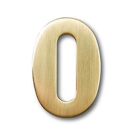 2"inch Solid Brass Number #0 for House, Doors, mailboxes, Offices, Floating & Self Adhesive Williamsburg Font – by GSi