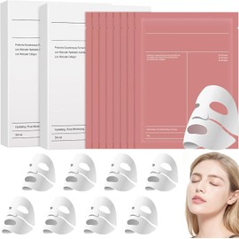 LUHI Bio Mascarilla Colageno 8pcs,mascarillas de colageno,bio mascarilla colageno,mascarilla sheet mask, profunda de biocolágeno,de noche, reduce los poros, mejora la elasticidad,hidratación duradera.(8PCS)
