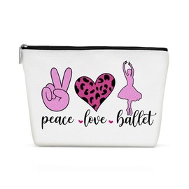 Inspirational Cosmetic Bag for Women Ballet Dance Gifts, Ballet Gifts, Ballet Recital Gifts for Girls, Ballerina Dancing Makeup Bag Cosmeticcase for Dancer Ballet Lovers Birthday Friendship Christmas
