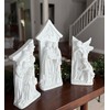 TenWaterloo White Nativity Scene Statues Set of 3, Center Piece