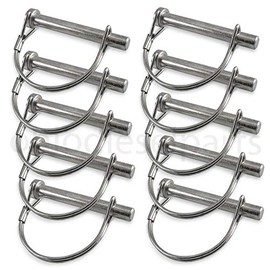 Stainless Steel PTO Round Shaft Locking Trailer Hitch Pin 3/8" x 2-1/4" (Pack of 10)
