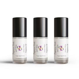Amber White Fragrance Oil - 3 Bottles 0.17 Fl Oz Glass Roll On (5ml)