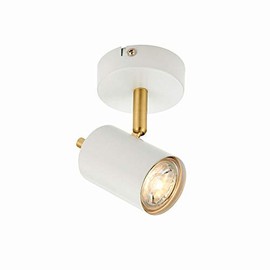 Matt White & Satin Brushed Gold GU10 LED Spotlight