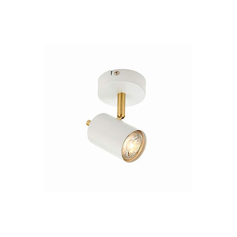 Matt White & Satin Brushed Gold GU10 LED Spotlight