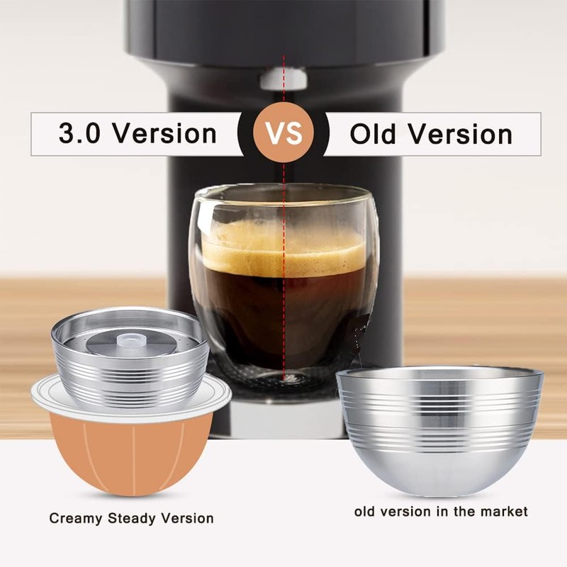 Sesama Stainless Steel Coffee Capsule Compatible for VERTUO NEXT &