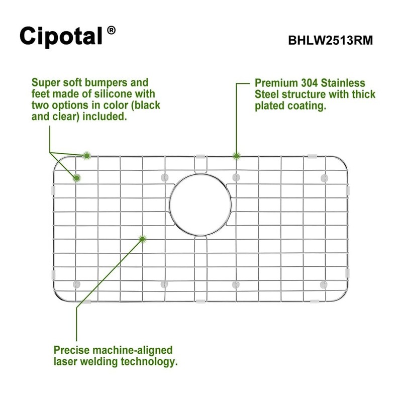 CIPOTAL 25.1 in. x 12.5 in. Rear Drain Kitchen Sink