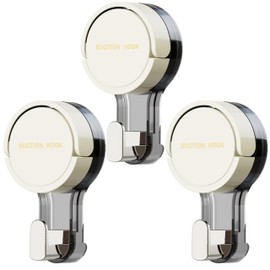 SAILYLENCEY] Suction Cup Key Hooks 3-Pack - No Drill Removable Wall Hooks for Keys/Towels, Reusable Plastic Organizer (Green/Yellow/White/Mixed)