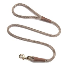 Mendota Pet Snap Leash - British-Style Braided Dog Lead, Made in The USA - Tan, 3/8 in x 4 ft - for Small/Medium Breeds