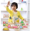 Agirlgle Wood Building Blocks Set for Kids 24 Pcs Rainbow