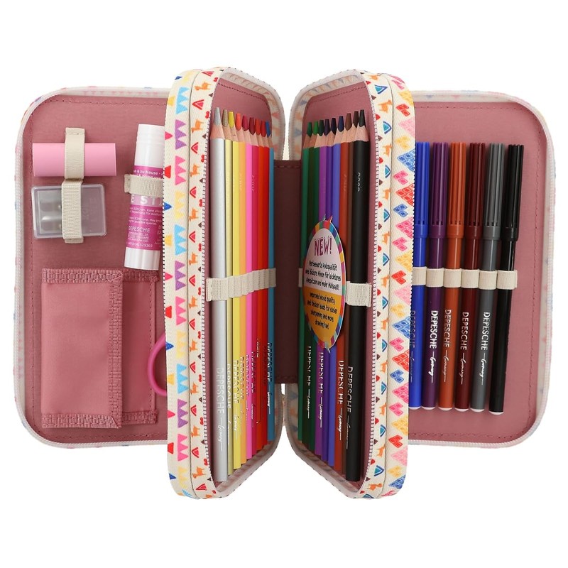 Depesche 12583 TOPModel Cosy - Filled 3-Compartment Pencil Case, Model
