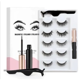 Generic Magnetic Eyelashes Kit 5 Pairs with Magnetic Eyeliner & Applicator Reusable