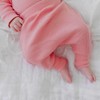 Organic Cotton Rib-Knit Baby Sleep Pants - Pink, 0-3 MTHS
