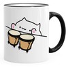 MoonWorks® Coffee Cup Bongo Cat Meme Black One Size