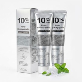 10% Nano-Hydroxyapatite Toothpaste for Sensitive Teeth: Fluoride-Free, Whitening, and Enamel Protection with Fresh Mint（2Pcs）