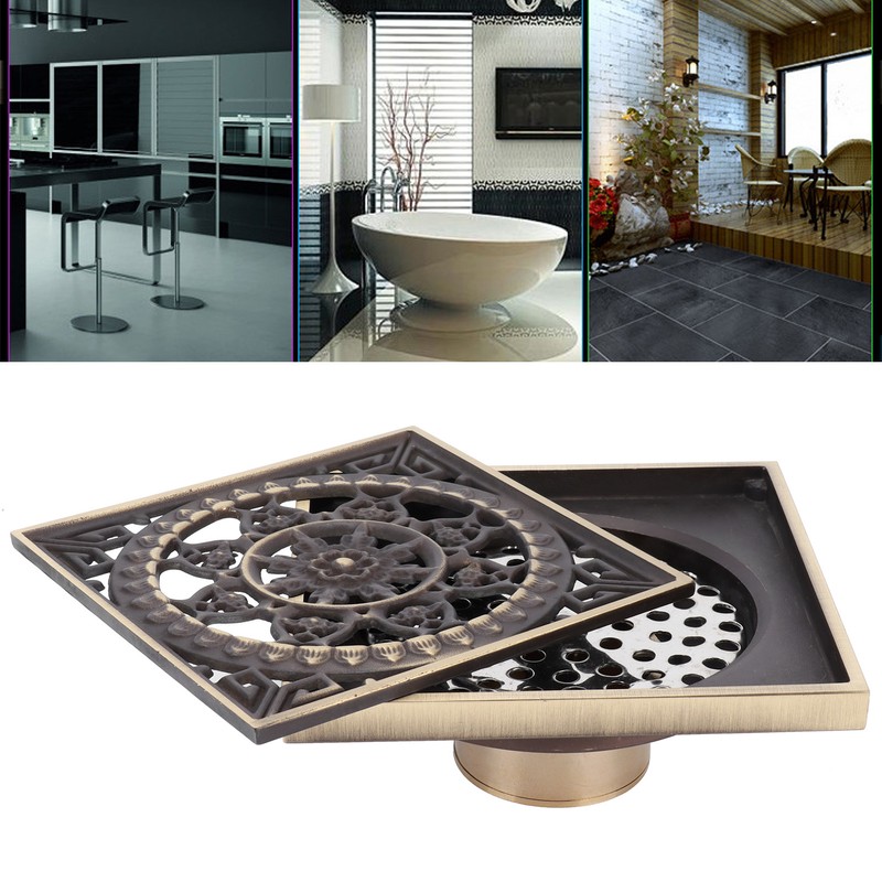 Floor Drain European Style Antique Bathroom Copper Drain Set for