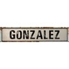 Gonzalez 8" Rectangle White Weathered Painted Metal Rustic Look Decal