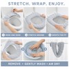 Ag+ Silver Ion Antibacterial Toilet Seat Cover, Universal Stretch-Fit Washable