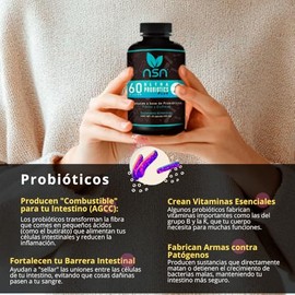 NSN  60 Billones de Probióticos Liofilizados  Formulado por la Dra. Friné Velázquez  Ultra Probiotics PLUS  11 Tipos de Probióticos y 5 Tipos de...   