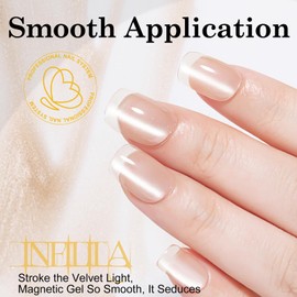 NXJ INFILILA 0.5 Oz Glass Cat Eye Gel Nail Polish, Moonlight Magnetic Nail Polish Gold Glitter Shimmer Translucent Color Salon 15 ML Magnetic Nail Art SG08