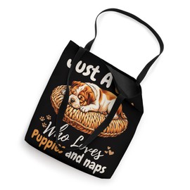 Just A Girl Who Loves Puppies & Naps For Girls For Dog Lover Tote Bag