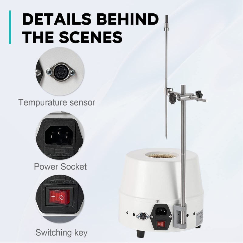 LAB FISH Laboratory Heating Mantle 500ml Thermocouple Magnetic Stirring Mixer,Lab