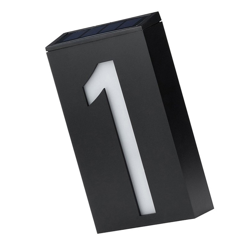 Solar House Number Solar Powered 1000mAh Rechargeable LED Illuminated Address
