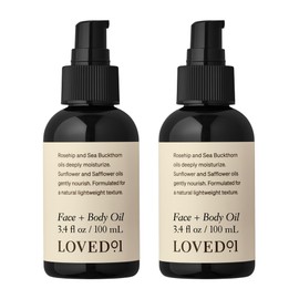 Loved01 Face & Body Oil, John Legend Skincare, Daily Hydration, Lightweight & Non-Greasy Formula with Vitamin E & A, Serum for Scars & Stretchmarks, 2-Pack (3.4 oz each)
