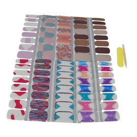 Nail Stickers Full Nail Wraps for Women 8 Sheets 128pcs Self-Adhesive Nail Designs Suncolor Hair (G39)