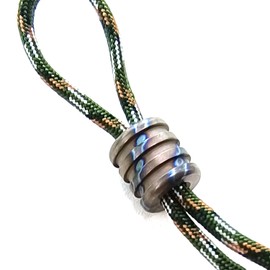 Titanium Knife Lanyard Bead Pendant Necklace Bead Pendant EDC Knife Jewelry Lanyard Parachute Cord Zipper Pull Paracord (E-Burnt Titanium)