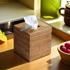 Set of 2 pcs Woven Rattan Square Tissue Box Holder