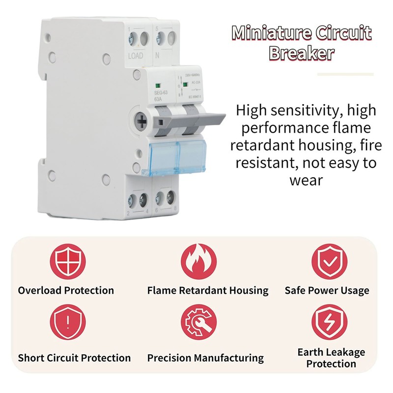 DC Isolator Switch 230V 63A 2P Dual Power Disconnect Switch