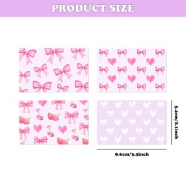 HINGTAI Double-Sided Pink Bow Credit Card Skin Sticker Debit Card Skin, Credit Card Skin, Full of Girlish Heart Card Covers for Debit Cards, Card Sticker Cover Supplies Not Easily Damaged by Water