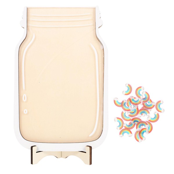 Operitacx Wooden Rainbow Reward Jar for Kids Behavior Chart Motivate