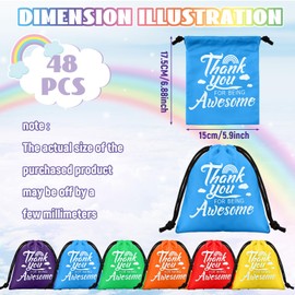 Paterr 48 Pcs Thank You Employee Appreciation Gift Bags Thank You Goodie Bags for Being Awesome Drawstring Team Coworker Colleague Teacher Office