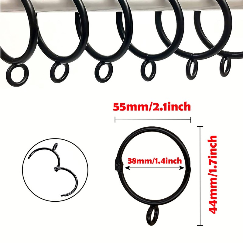 25pcs Curtain Rings, Curtain Opening Rings, Metal Hooks, Curtain Buckles,