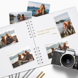 Remowith 20.5 x 20.5 cm 40 Pages DIY Scrapbook Photo Album Hardcover Kraft Blank Page Memory Book for Wedding Anniversary Family Baby White