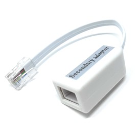 RJ45 to BT Socket Adaptor for Secondary Phone Line Telephone Converter With Cable, (Changes a RJ45 Socket to a BT Socket)