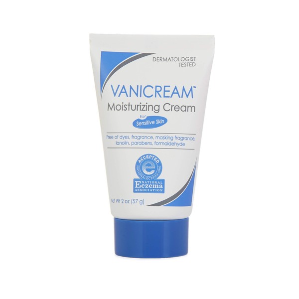 Vanicream Moisturizing Skin Cream Tube for Sensitive Skin, Soothes Red, Irritated, Cracked or Itchy Skin, Dye Free, Fragrance Free, Preservative Free, Dermatologist Tested, 2 Ounce (Pack of 1)