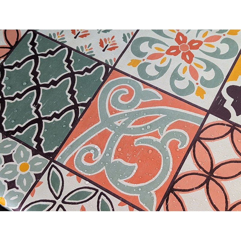 Karina Home Porto Tiles Multi Wipe Clean Tablecloth Vinyl PVC