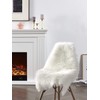 SERISSA Faux Sheepskin Fur Area Rug White Fur Chair Cover