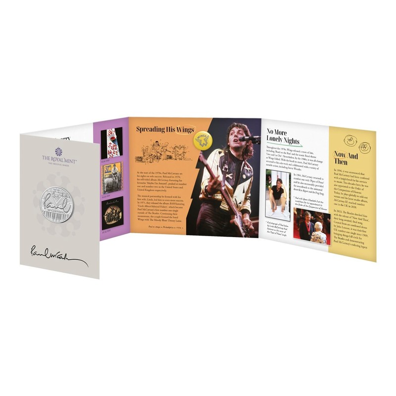 CrawleyCoins 2024 Paul McCartney UK £5 Brilliant Uncirculated Coin in