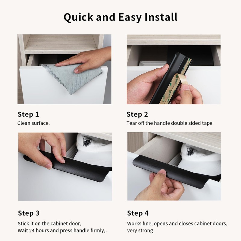 BaiNong 5 Pack Adhesive Handle 8 inch self Adhesive Cabinet