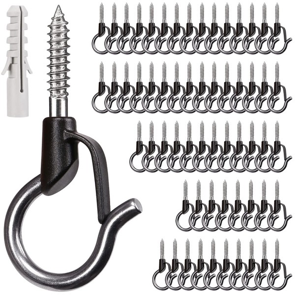 BeneLabel Wooden Storage Hooks, Pack of 60 Q-Hangers, Rust Resistant,